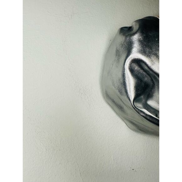 SIMON MILLER Silver Metallic Lopsy Knot Detailing Magnetic Shoulder Bag - Picture 8 of 8